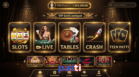 Main screen of Patti casino page for PK players