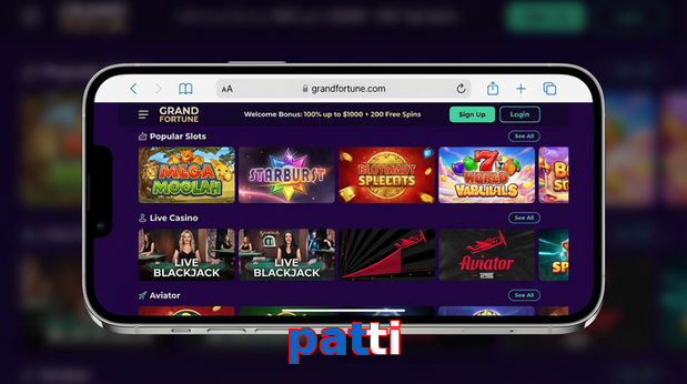 Main screen of Patti ios page for PK players